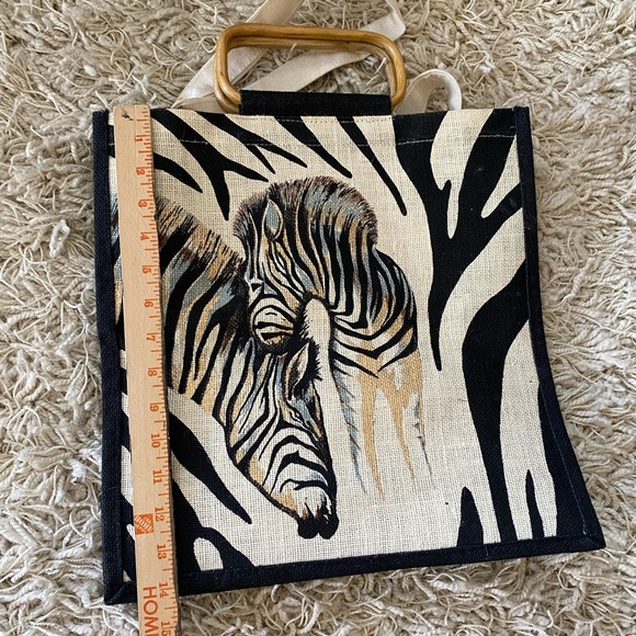 Eco Friendly Jute Market Bag – Zebra print - Picture 4 of 16